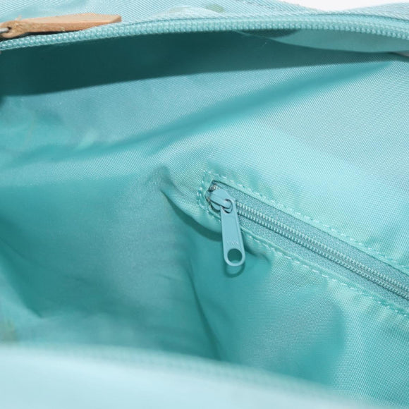 BURBERRY Nova Check Blue Label Hand Bag Nylon Light Blue Silver Auth bs34397