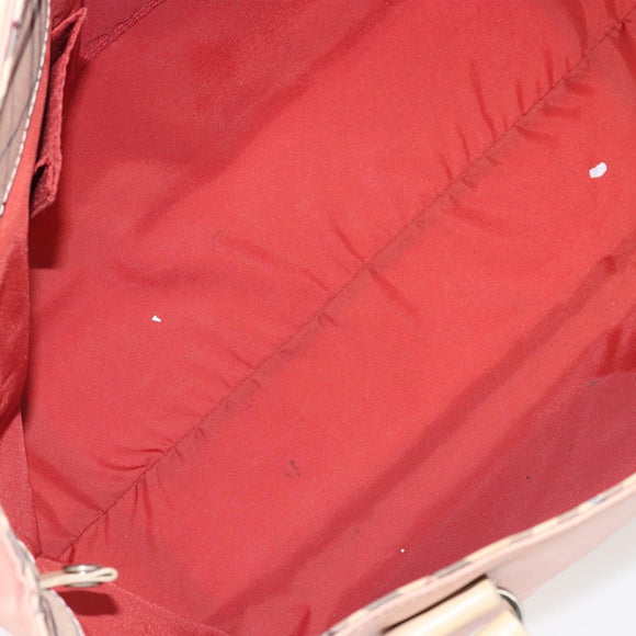 BURBERRY Nova Check Blue Label Hand Bag Nylon Pink Silver Auth bs34398