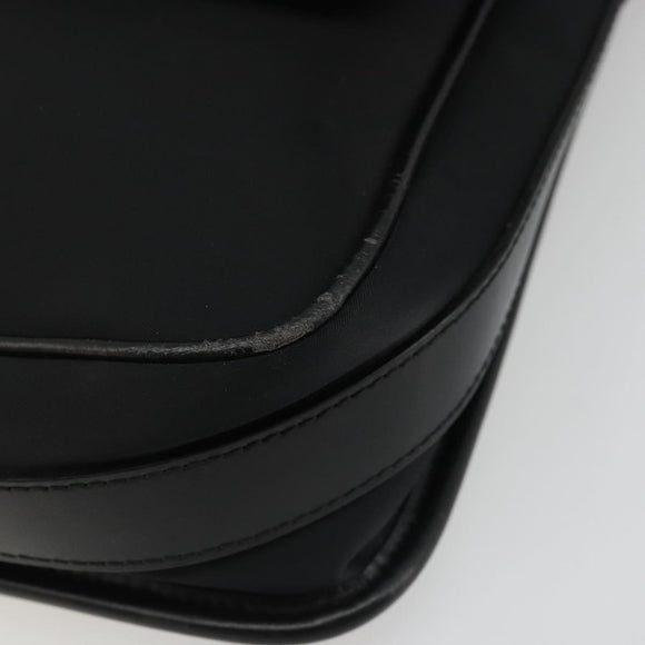 BURBERRY Shoulder Bag Nylon Black Silver Auth bs34401