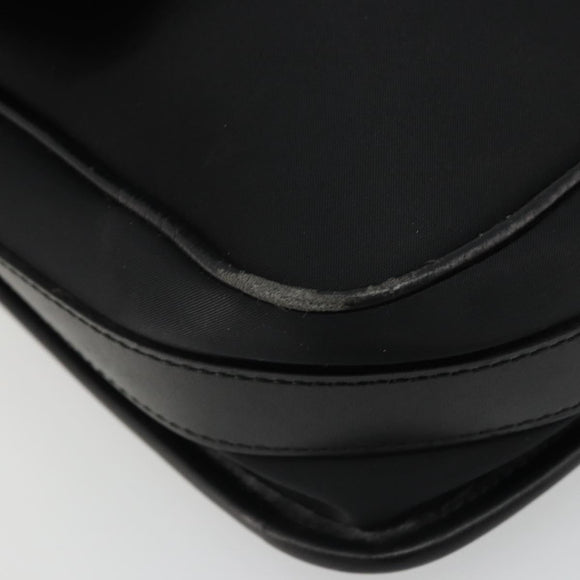 BURBERRY Shoulder Bag Nylon Black Silver Auth bs34401
