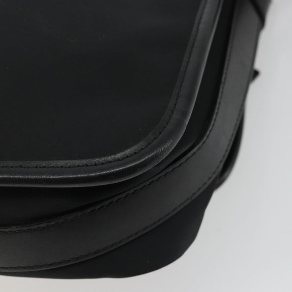 BURBERRY Shoulder Bag Nylon Black Silver Auth bs34401