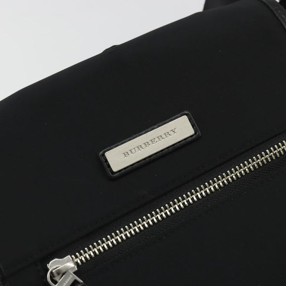 BURBERRY Shoulder Bag Nylon Black Silver Auth bs34401