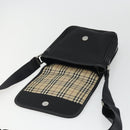 BURBERRY Shoulder Bag Nylon Black Silver Auth bs34401-10