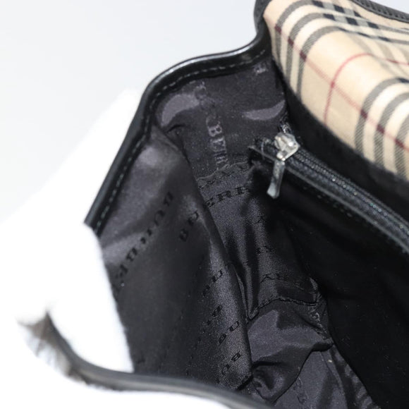 BURBERRY Shoulder Bag Nylon Black Silver Auth bs34401