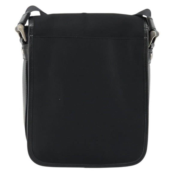 BURBERRY Shoulder Bag Nylon Black Silver Auth bs34401