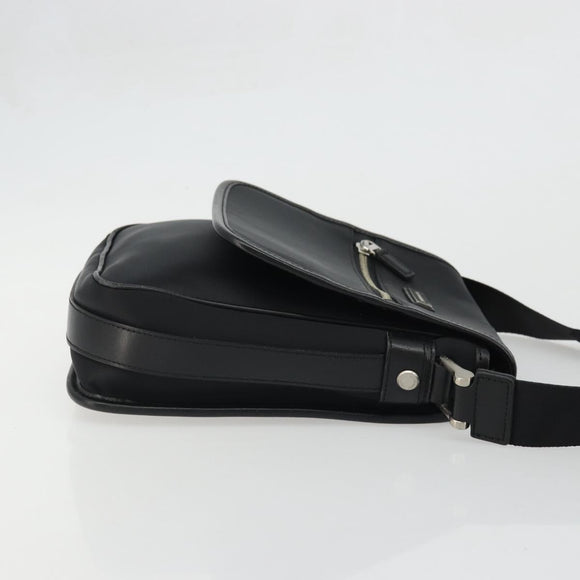 BURBERRY Shoulder Bag Nylon Black Silver Auth bs34401