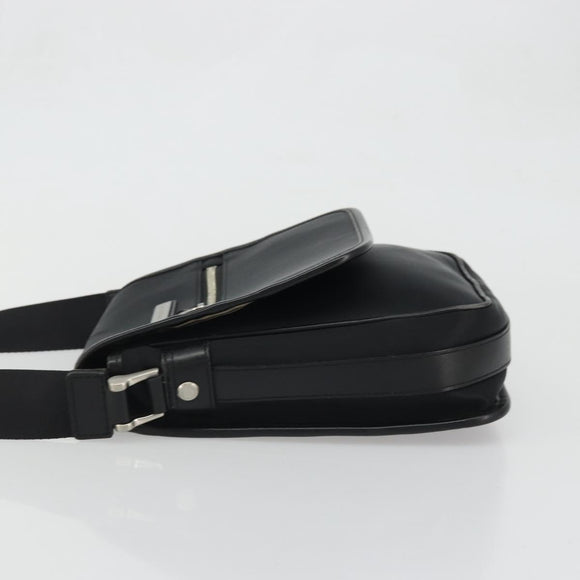 BURBERRY Shoulder Bag Nylon Black Silver Auth bs34401