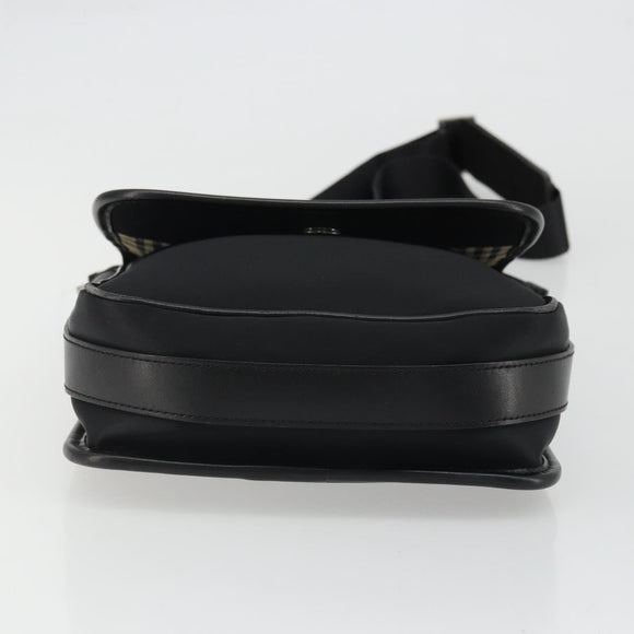 BURBERRY Shoulder Bag Nylon Black Silver Auth bs34401
