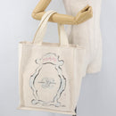 CHANEL Tote Bag Canvas Beige Silver CC Auth bs34402A-21