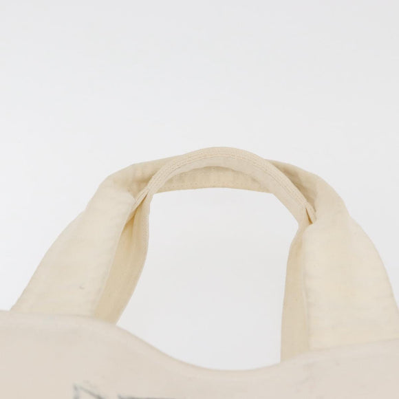 CHANEL Tote Bag Canvas Beige Silver CC Auth bs34402A