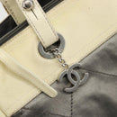 CHANEL Paris Biarritz GM Tote Bag Coated Canvas Gray Silver CC Auth bs34403-17