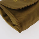 PRADA Shoulder Bag Satin Khaki Gold Auth bs34407-15