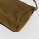 PRADA Shoulder Bag Satin Khaki Gold Auth bs34407-18