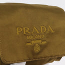 PRADA Shoulder Bag Satin Khaki Gold Auth bs34407-19