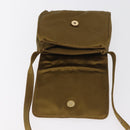 PRADA Shoulder Bag Satin Khaki Gold Auth bs34407-8