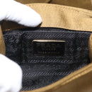 PRADA Shoulder Bag Satin Khaki Gold Auth bs34407-20