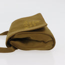 PRADA Shoulder Bag Satin Khaki Gold Auth bs34407-4