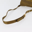 PRADA Shoulder Bag Satin Khaki Gold Auth bs34407-7