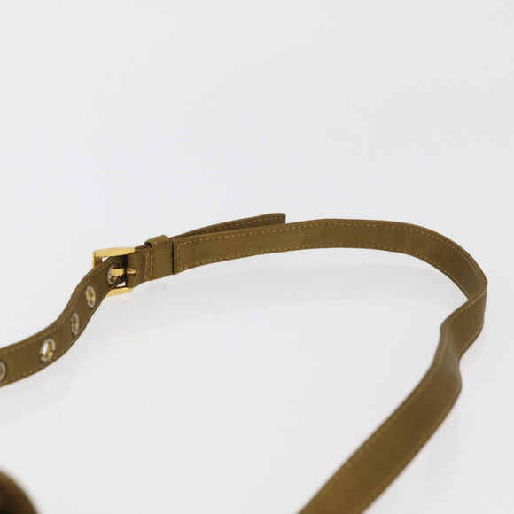 PRADA Shoulder Bag Satin Khaki Gold Auth bs34407