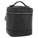 CHANEL Bicolore Vanity Hand Bag Leather Black Gold CC Auth bs34409-1