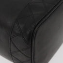 CHANEL Bicolore Vanity Hand Bag Leather Black Gold CC Auth bs34409-9
