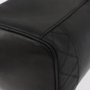 CHANEL Bicolore Vanity Handtasche Leder Schwarz Gold CC Auth bs34409-16