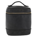 CHANEL Bicolore Vanity Hand Bag Leather Black Gold CC Auth bs34409-13