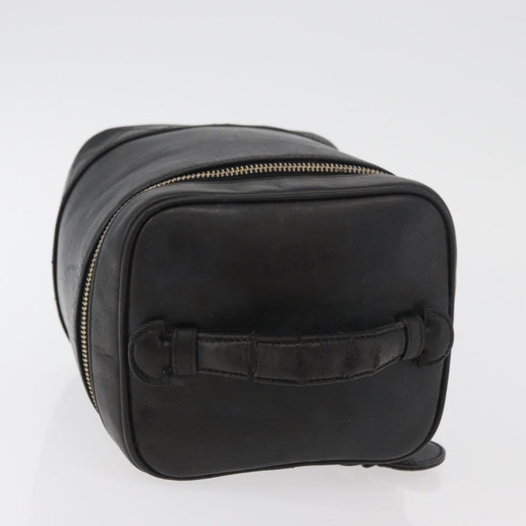 CHANEL Bicolore Vanity Handtasche Leder Schwarz Gold CC Auth bs34409