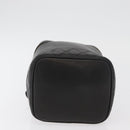 CHANEL Bicolore Vanity Hand Bag Leather Black Gold CC Auth bs34409-5
