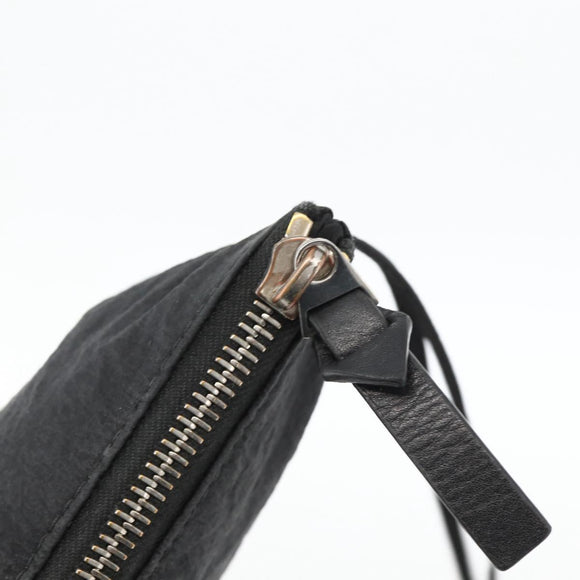 BOTTEGA VENETA Pouch Nylon Black Silver Auth bs34412
