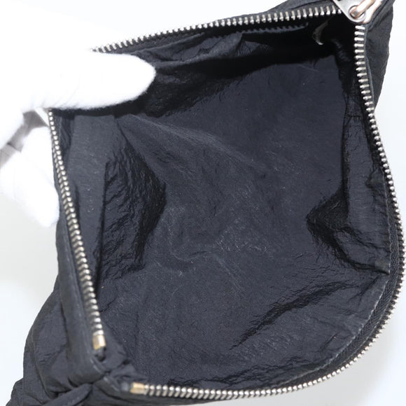 BOTTEGA VENETA Pouch Nylon Black Silver Auth bs34412