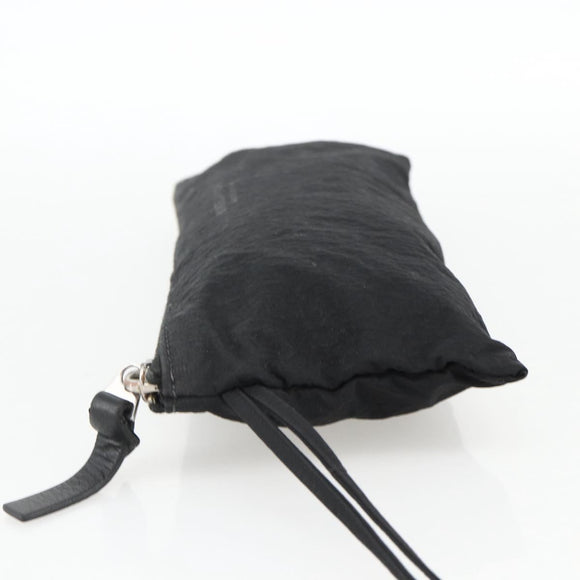 BOTTEGA VENETA Pouch Nylon Black Silver Auth bs34412