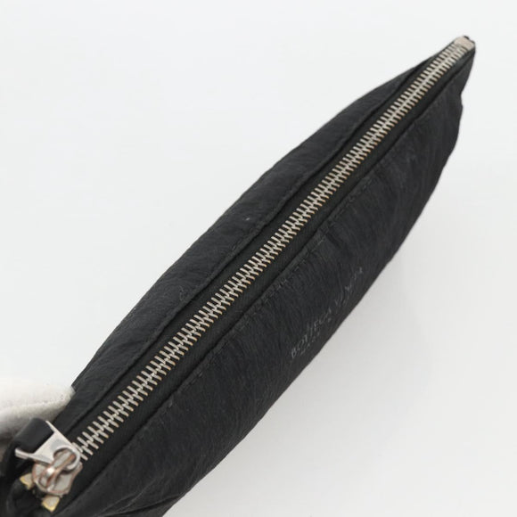 BOTTEGA VENETA Pouch Nylon Black Silver Auth bs34412