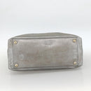 SAINT LAURENT Y Mail Tote Bag Leather Silver 188651 Auth bs34419-5
