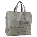 SAINT LAURENT Y Mail Tote Bag Leather Silver 188651 Auth bs34419-1