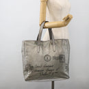 SAINT LAURENT Y Mail Tote Bag Leather Silver 188651 Auth bs34419-22