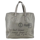 SAINT LAURENT Y Mail Tote Bag Leather Silver 188651 Auth bs34419-13