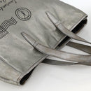 SAINT LAURENT Y Mail Tote Bag Leather Silver 188651 Auth bs34419-6