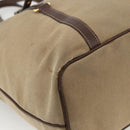PRADA Tote Bag Canvas Beige Gold Auth bs34420-9