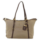 PRADA Tote Bag Canvas Beige Gold Auth bs34420-13