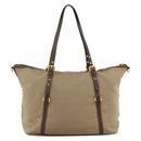 PRADA Tote Bag Canvas Beige Gold Auth bs34420-2