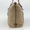 PRADA Tote Bag Canvas Beige Gold Auth bs34420-3