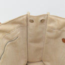 HERMES Sac Arne MM Hand Bag Canvas Beige Silver Auth bs34423-17