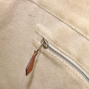 HERMES Sac Arne MM Hand Bag Canvas Beige Silver Auth bs34423-21