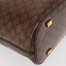 CELINE Macadam Canvas Hand Bag Vinyl Brown Gold Auth bs34426-15