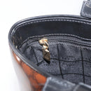 CELINE Macadam Canvas Hand Bag Vinyl Brown Gold Auth bs34426-20