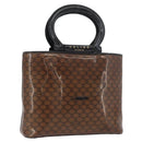CELINE Macadam Canvas Hand Bag Vinyl Brown Gold Auth bs34426-1