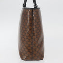 CELINE Macadam Canvas Hand Bag Vinyl Brown Gold Auth bs34426-3
