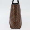 CELINE Macadam Canvas Hand Bag Vinyl Brown Gold Auth bs34426-4