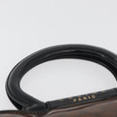 CELINE Macadam Canvas Hand Bag Vinyl Brown Gold Auth bs34426-8